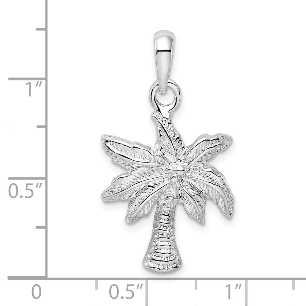 FJC Finejewelers 925 Sterling Silver Rhodium Plated Polished Palm Tree Charm 30 x 17 mm