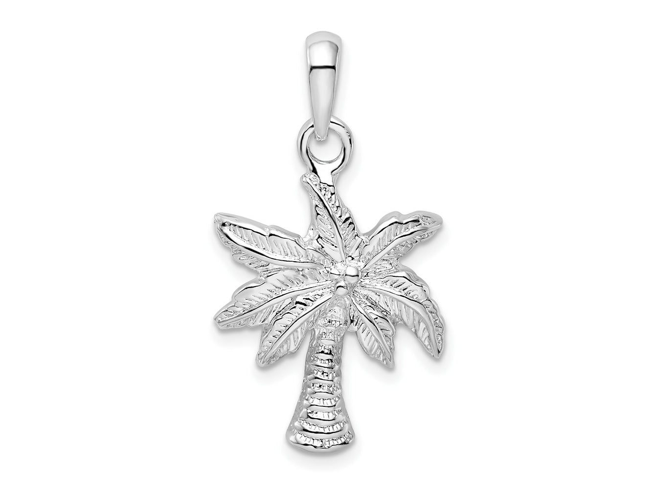 FJC Finejewelers 925 Sterling Silver Rhodium Plated Polished Palm Tree Charm 30 x 17 mm