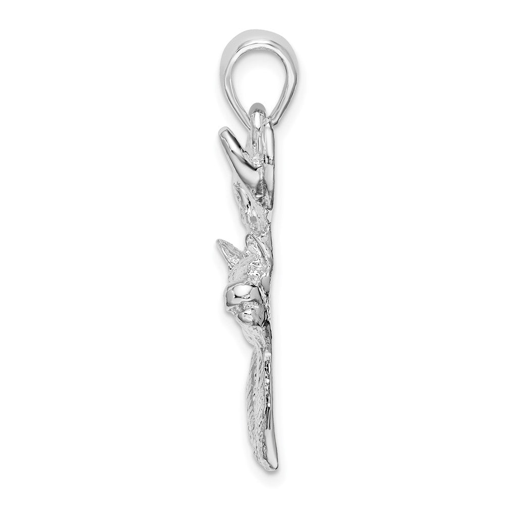FJC Finejewelers 925 Sterling Silver Rhodium Plated 6-point Buck Deer Head Profile Charm 22 mm