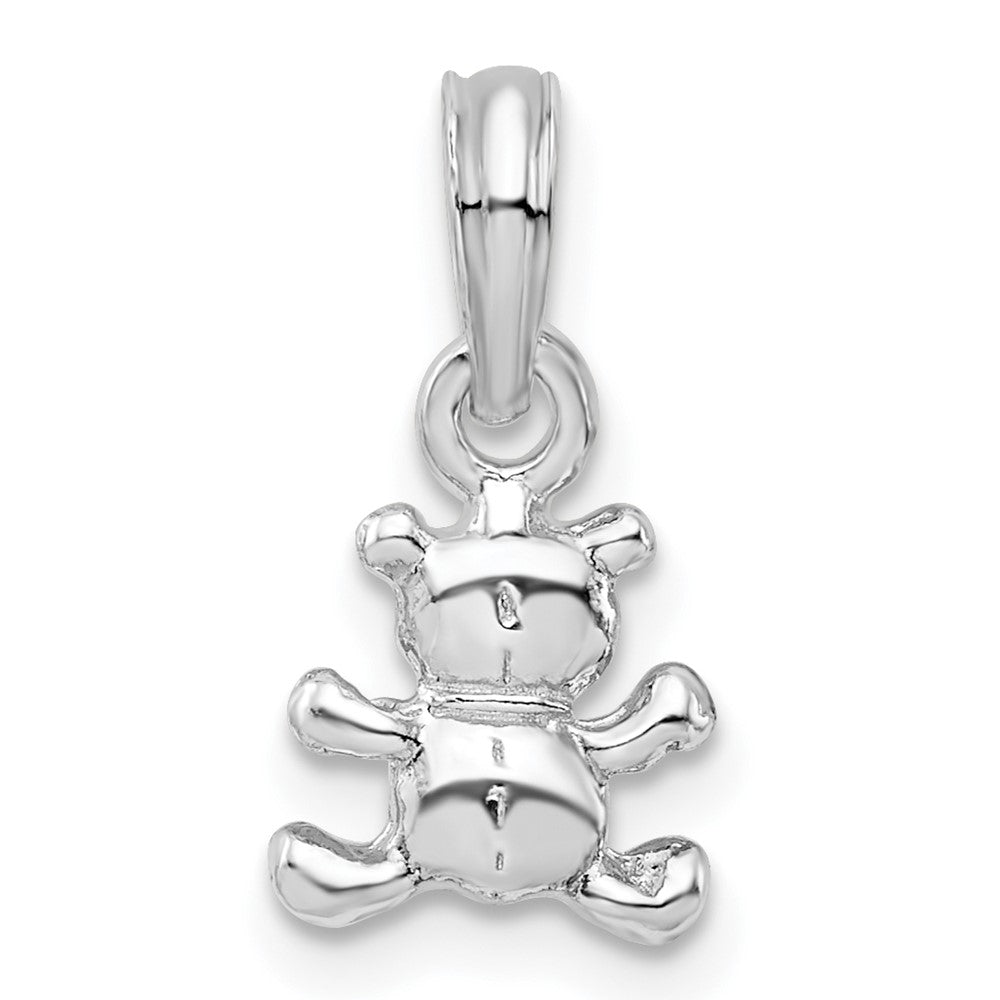 FJC Finejewelers 925 Sterling Silver Rhodium Plated Polished 3D Mini Bear Charm