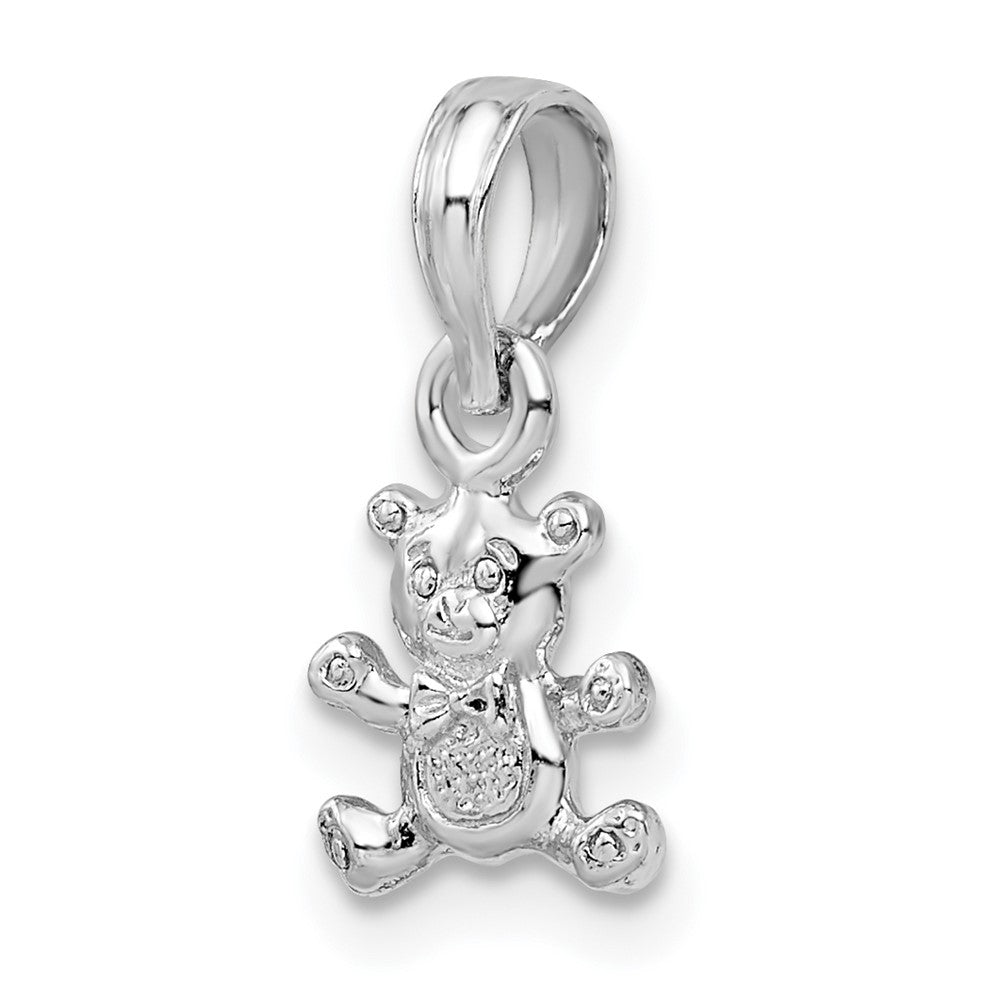 FJC Finejewelers 925 Sterling Silver Rhodium Plated Polished 3D Mini Bear Charm