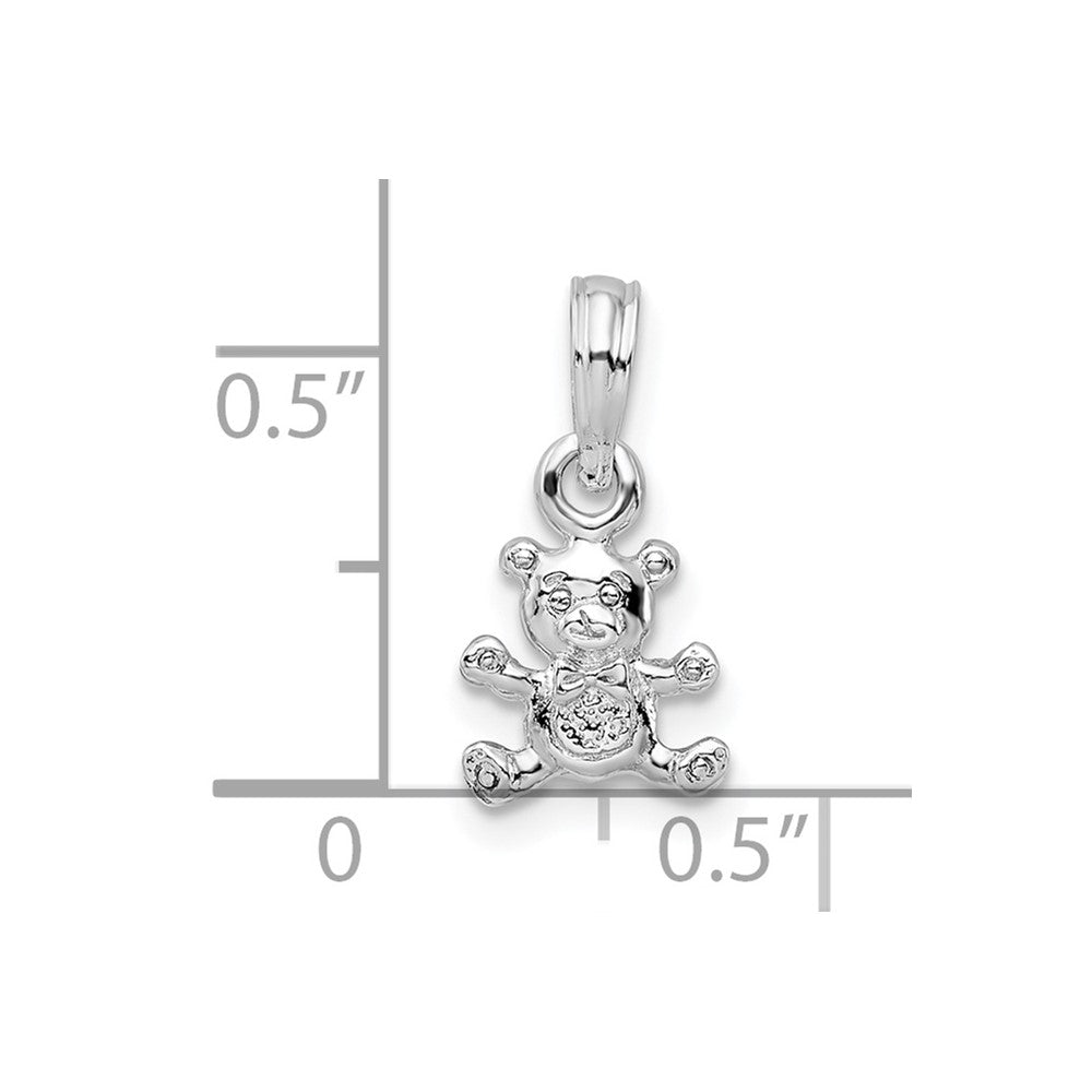 FJC Finejewelers 925 Sterling Silver Rhodium Plated Polished 3D Mini Bear Charm