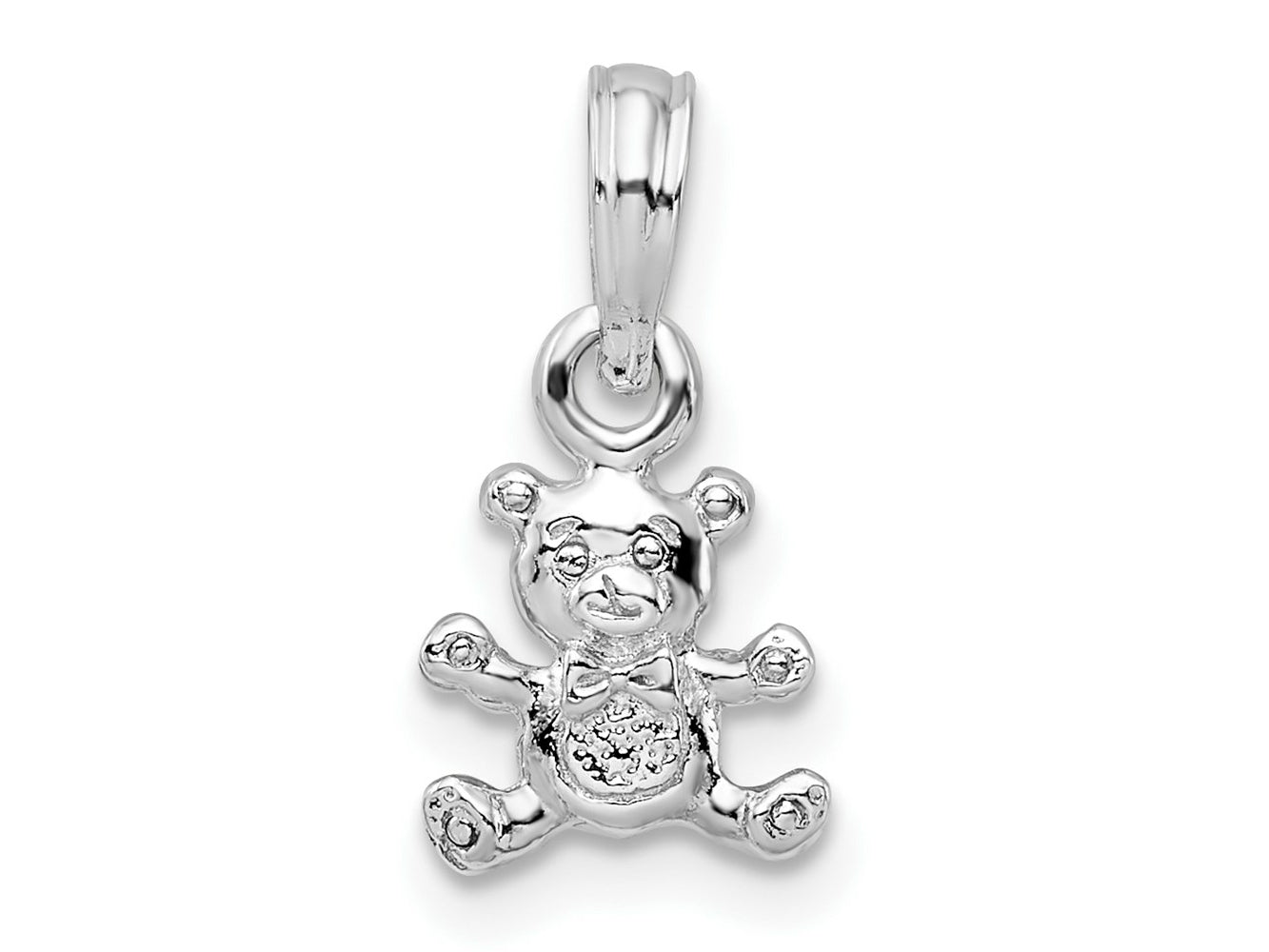 FJC Finejewelers 925 Sterling Silver Rhodium Plated Polished 3D Mini Bear Charm