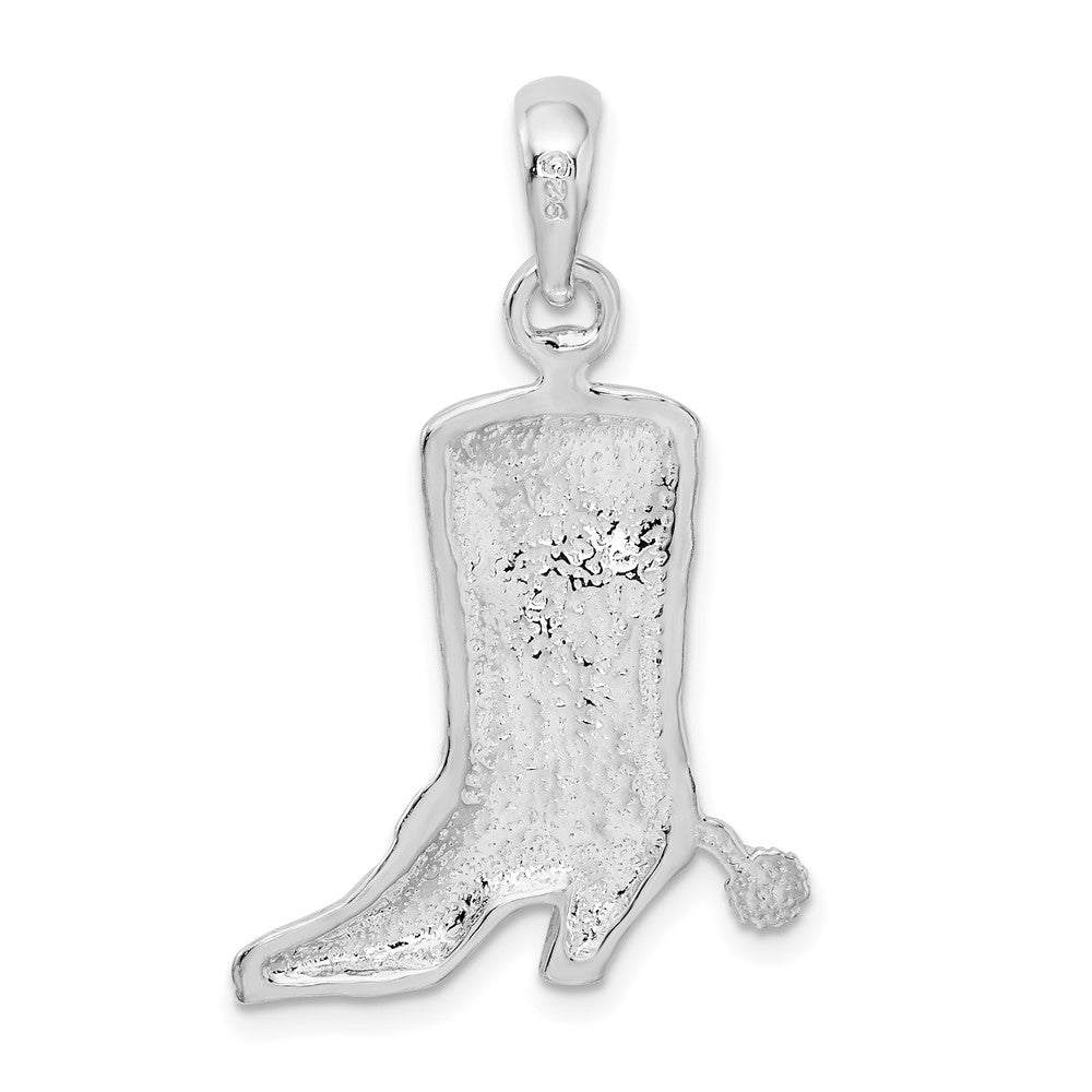 FJC Finejewelers 925 Sterling Silver d Polished 3D Cowboy Boot with Spur Charm 19 mm