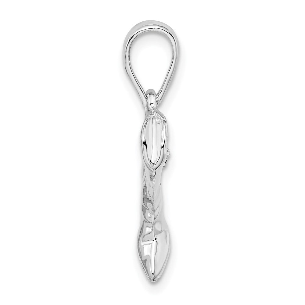 FJC Finejewelers 925 Sterling Silver Rhodium Plated Polished 3D Cowboy Boot Charm 13 mm