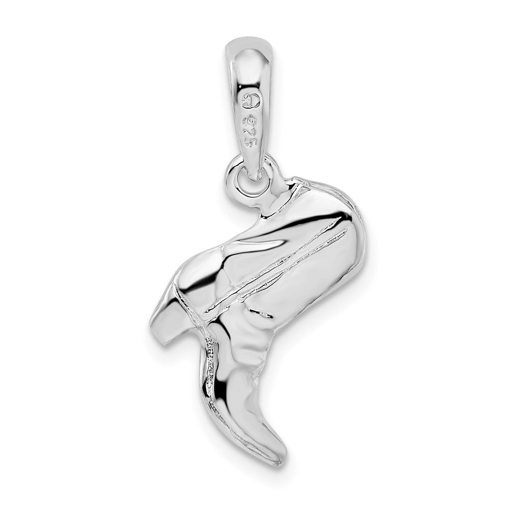 FJC Finejewelers 925 Sterling Silver Rhodium Plated Polished 3D Cowboy Boot Charm 13 mm