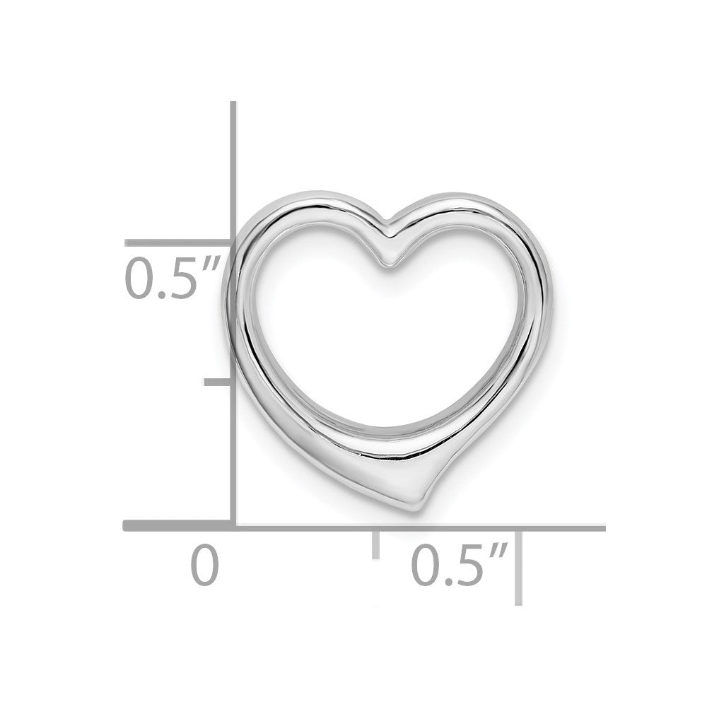 FJC Finejewelers 925 Sterling Silver Polished 3D Solid Floating Heart Charm