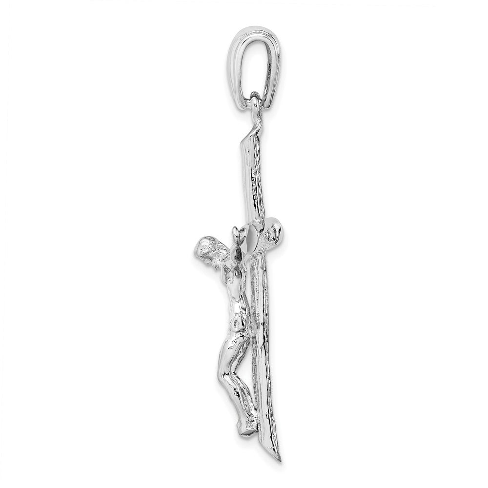 FJC Finejewelers 925 Sterling Silver Rhodium Plated Textured Crucifix Charm 23 mm