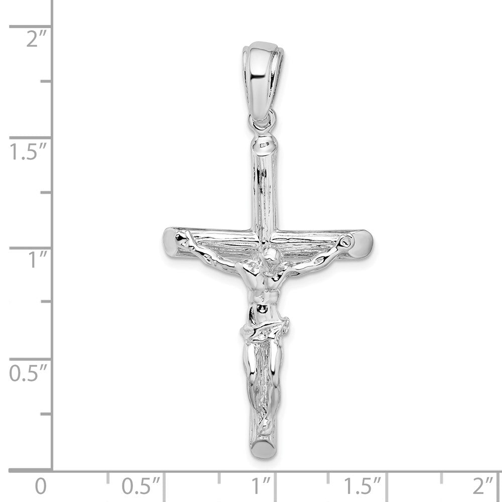 FJC Finejewelers 925 Sterling Silver Rhodium Plated Textured Crucifix Charm 23 mm