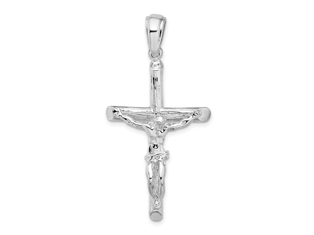 FJC Finejewelers 925 Sterling Silver Rhodium Plated Textured Crucifix Charm 23 mm