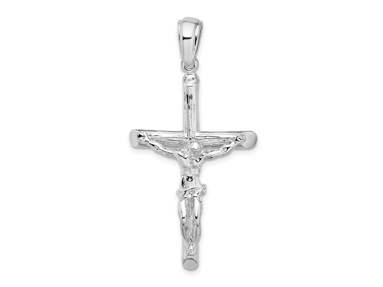 FJC Finejewelers 925 Sterling Silver Rhodium Plated Textured Crucifix Charm 23 mm