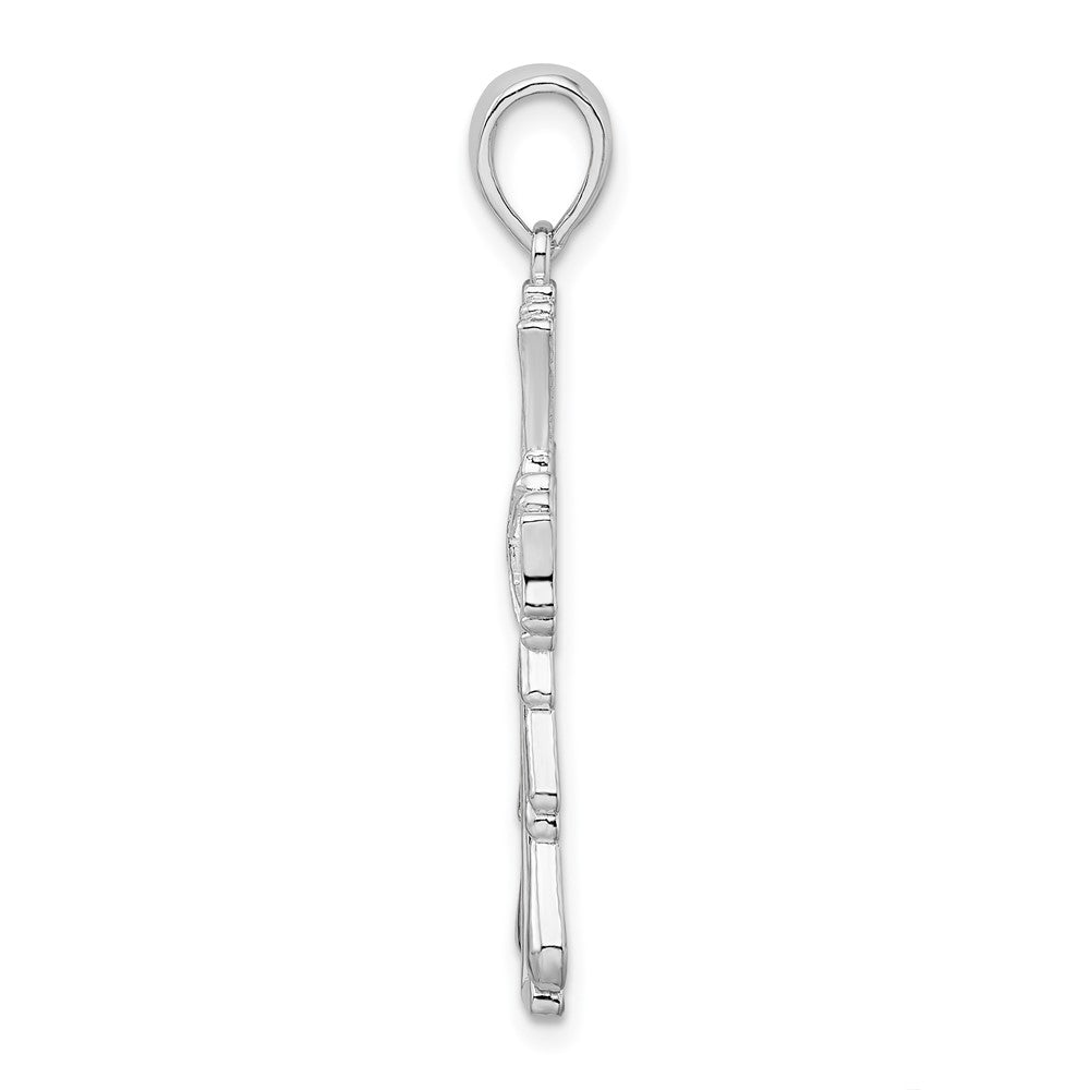 FJC Finejewelers 925 Sterling Silver Rhodium Plated Polished X-Center Cut-out Cross Charm 19 mm