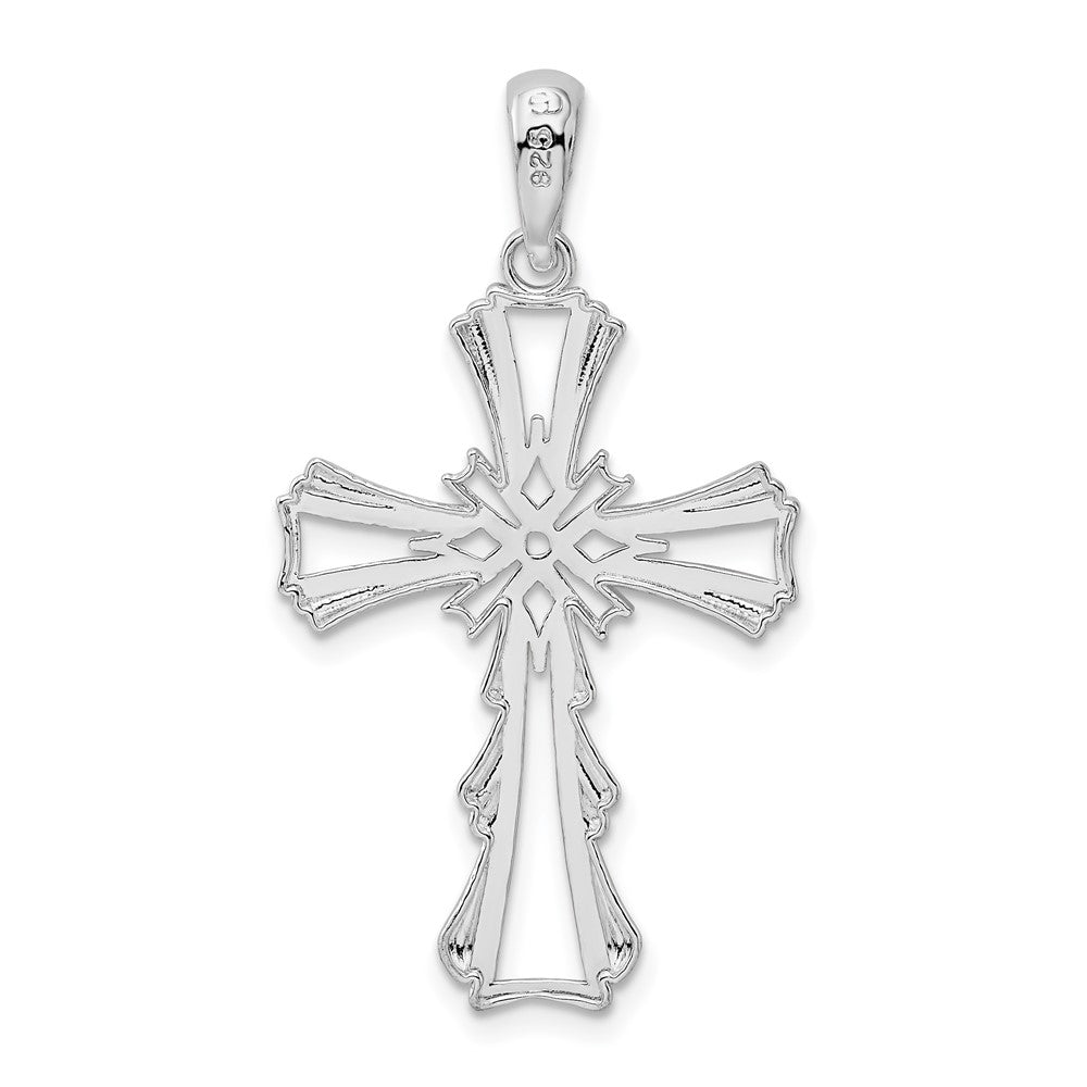 FJC Finejewelers 925 Sterling Silver Rhodium Plated Polished X-Center Cut-out Cross Charm 19 mm