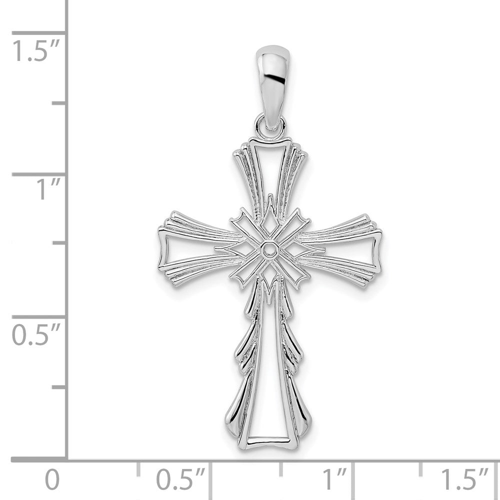 FJC Finejewelers 925 Sterling Silver Rhodium Plated Polished X-Center Cut-out Cross Charm 19 mm