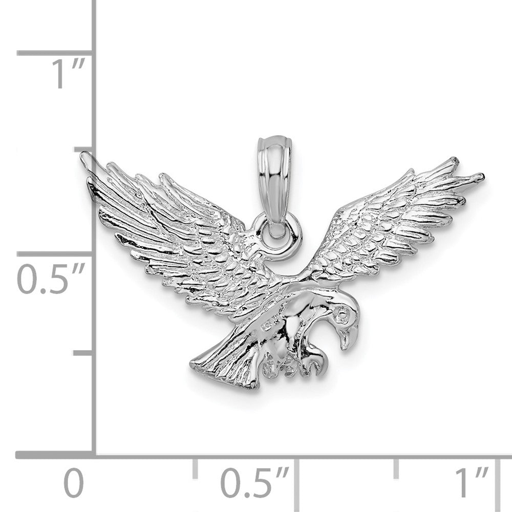 FJC Finejewelers 925 Sterling Silver Rhodium Plated Textured 3D Landing Eagle Charm 10 mm
