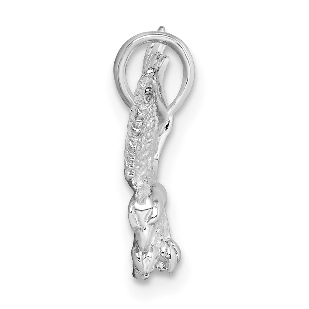 FJC Finejewelers 925 Sterling Silver Rhodium Plated Textured 3D Landing Eagle Charm 10 mm
