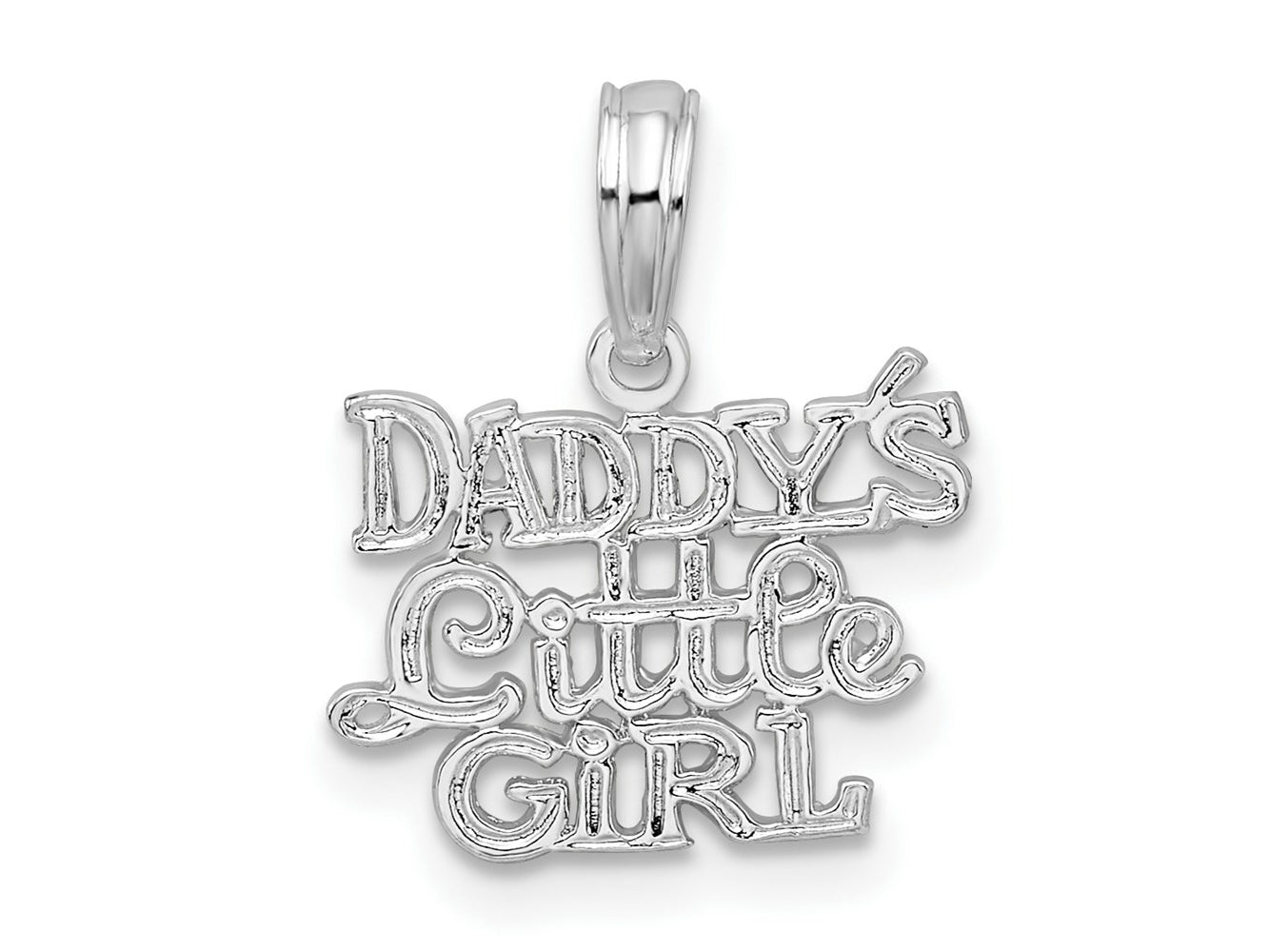 FJC Finejewelers 925 Sterling Silver Rhodium Plated Polished DADDYS LITTLE GIRL Charm