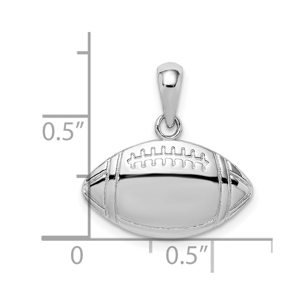 FJC Finejewelers 925 Sterling Silver Rhodium Plated Polished Football Charm 18 mm