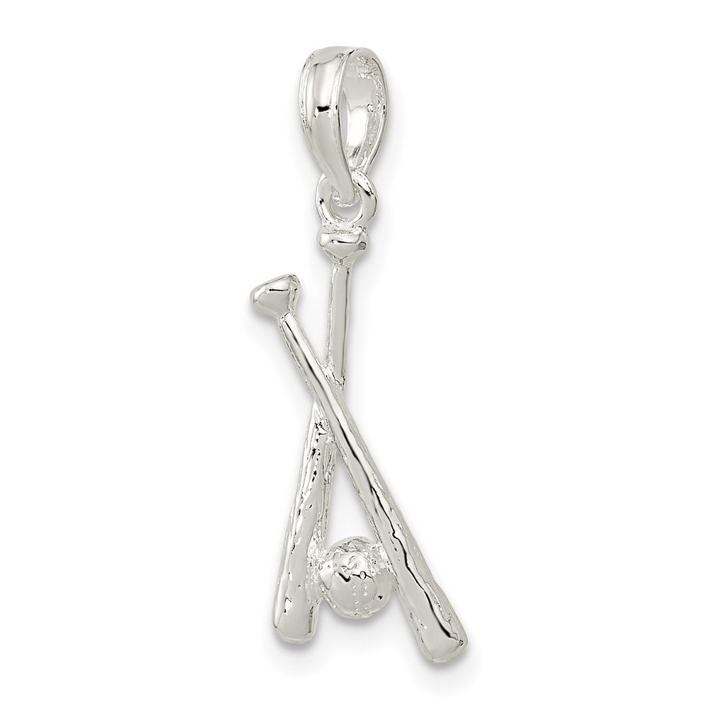 FJC Finejewelers 925 Sterling Silver Rhodium Plated Polished Baseball Bats and Ball Charm 8 mm