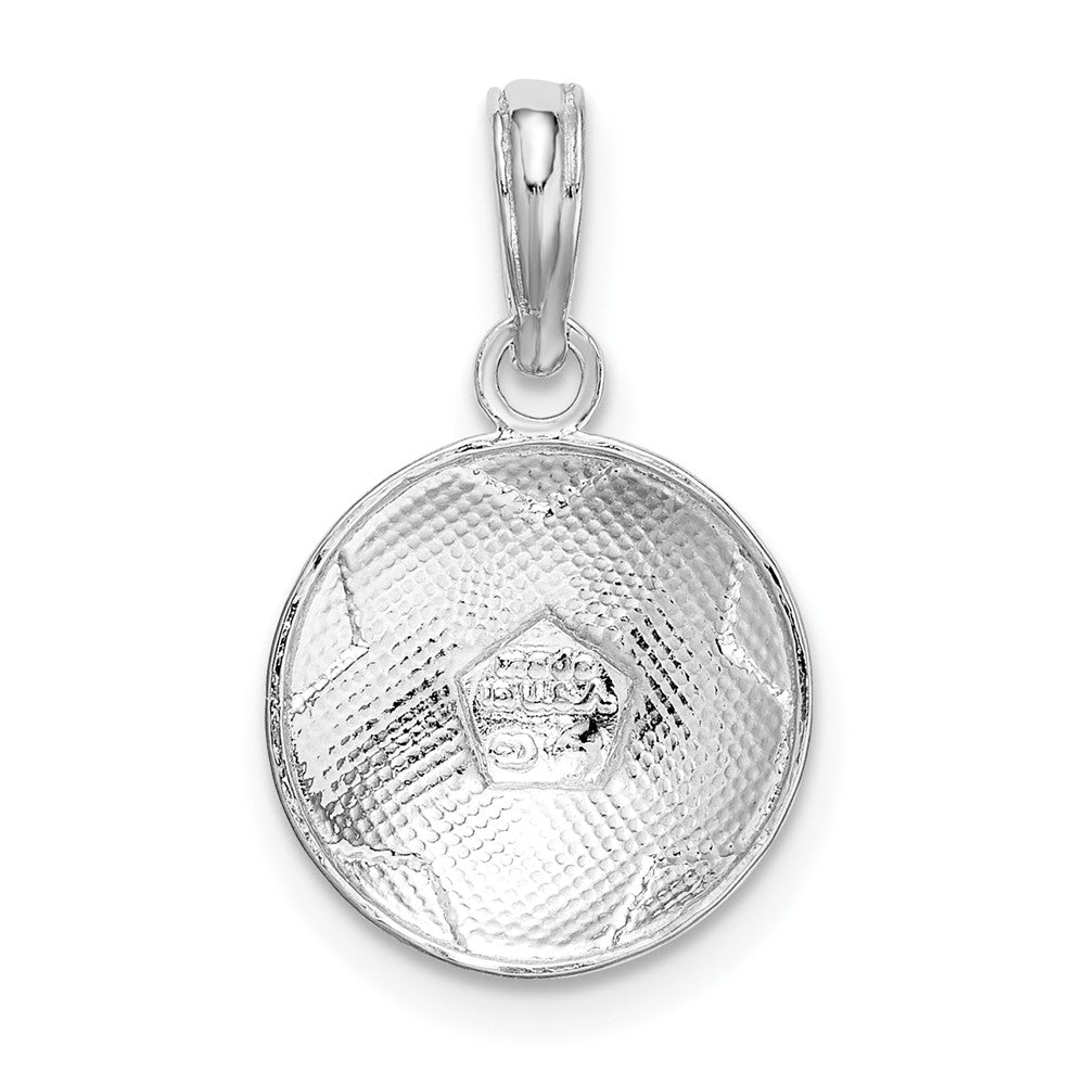 FJC Finejewelers 925 Sterling Silver Rhodium Plated Polished/Textured Soccer Ball Charm 11 mm
