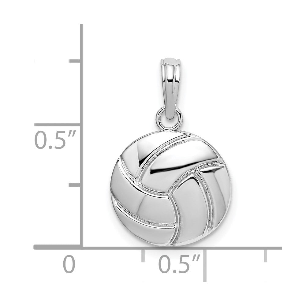 FJC Finejewelers 925 Sterling Silver Rhodium Plated Polished Volleyball Charm 12 mm