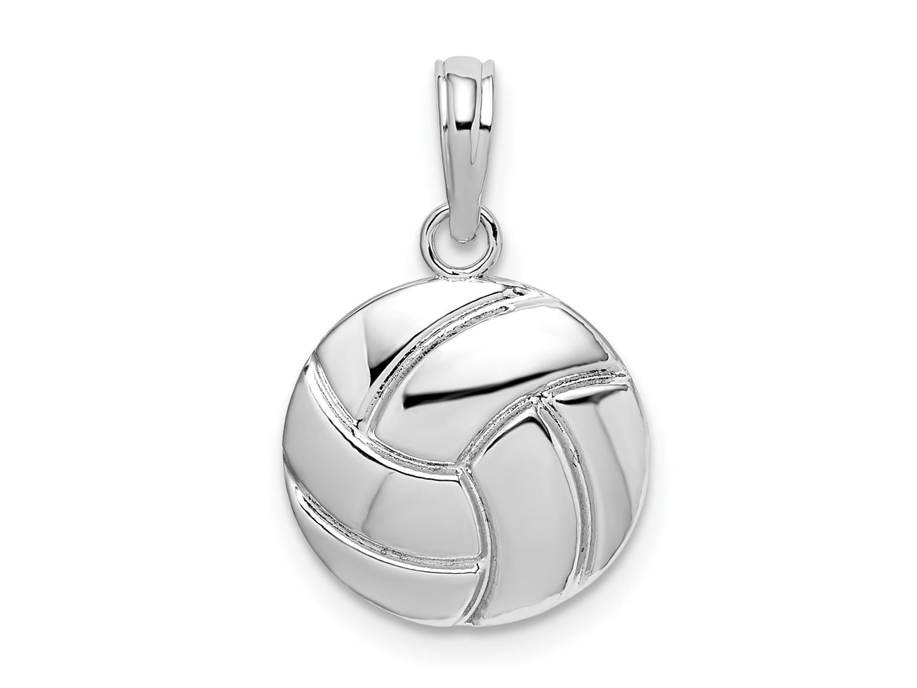 FJC Finejewelers 925 Sterling Silver Rhodium Plated Polished Volleyball Charm 12 mm