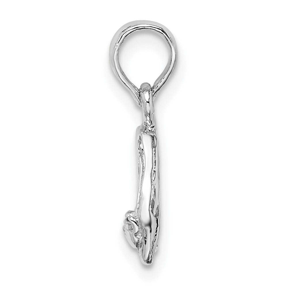 FJC Finejewelers 925 Sterling Silver Rhodium Plated Polished Ballet Slippers Charm 17 x 9 mm
