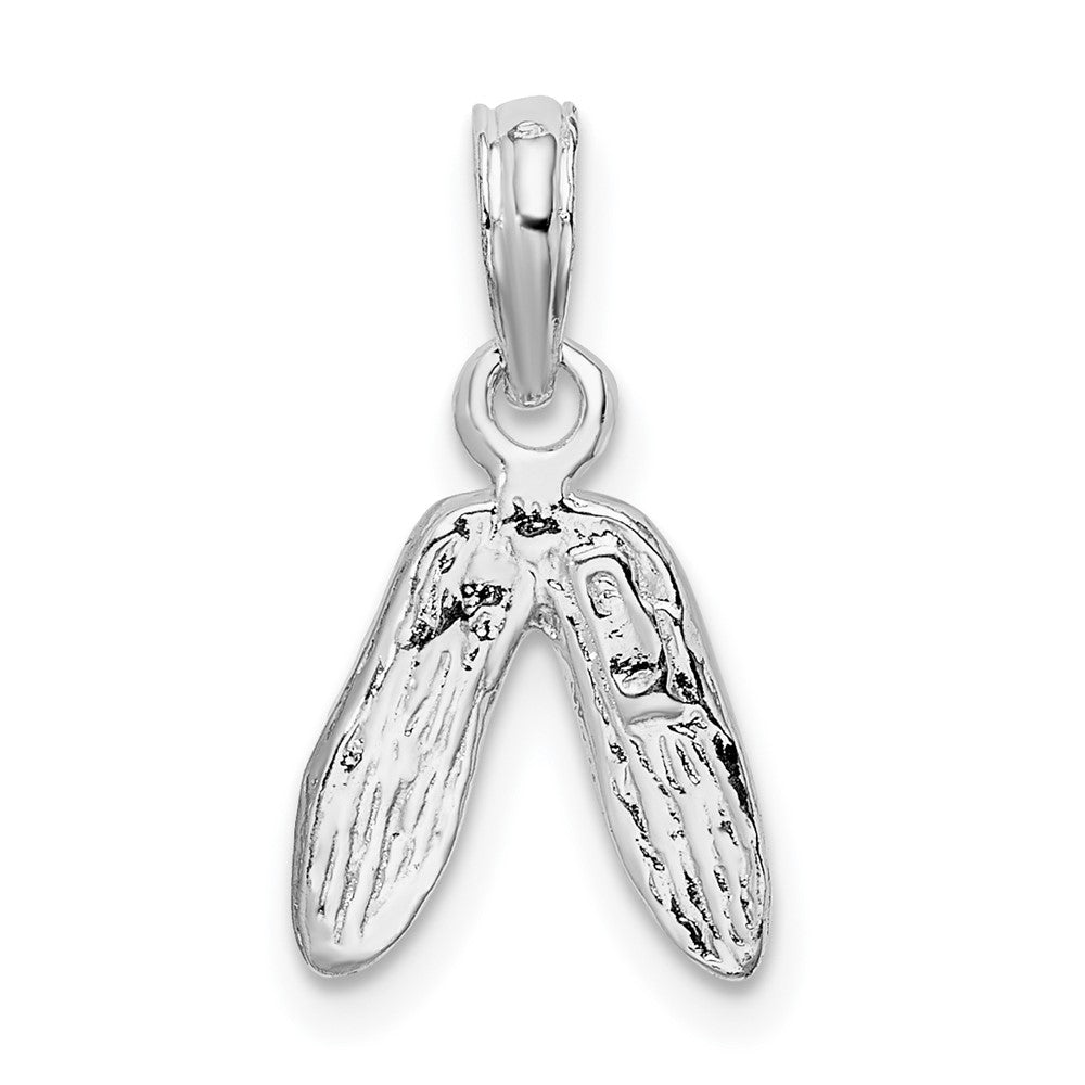 FJC Finejewelers 925 Sterling Silver Rhodium Plated Polished Ballet Slippers Charm 17 x 9 mm