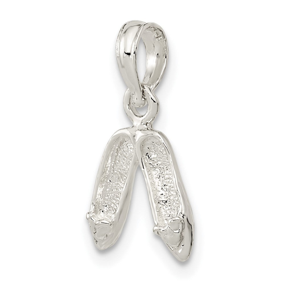 FJC Finejewelers 925 Sterling Silver Rhodium Plated Polished Ballet Slippers Charm 17 x 9 mm