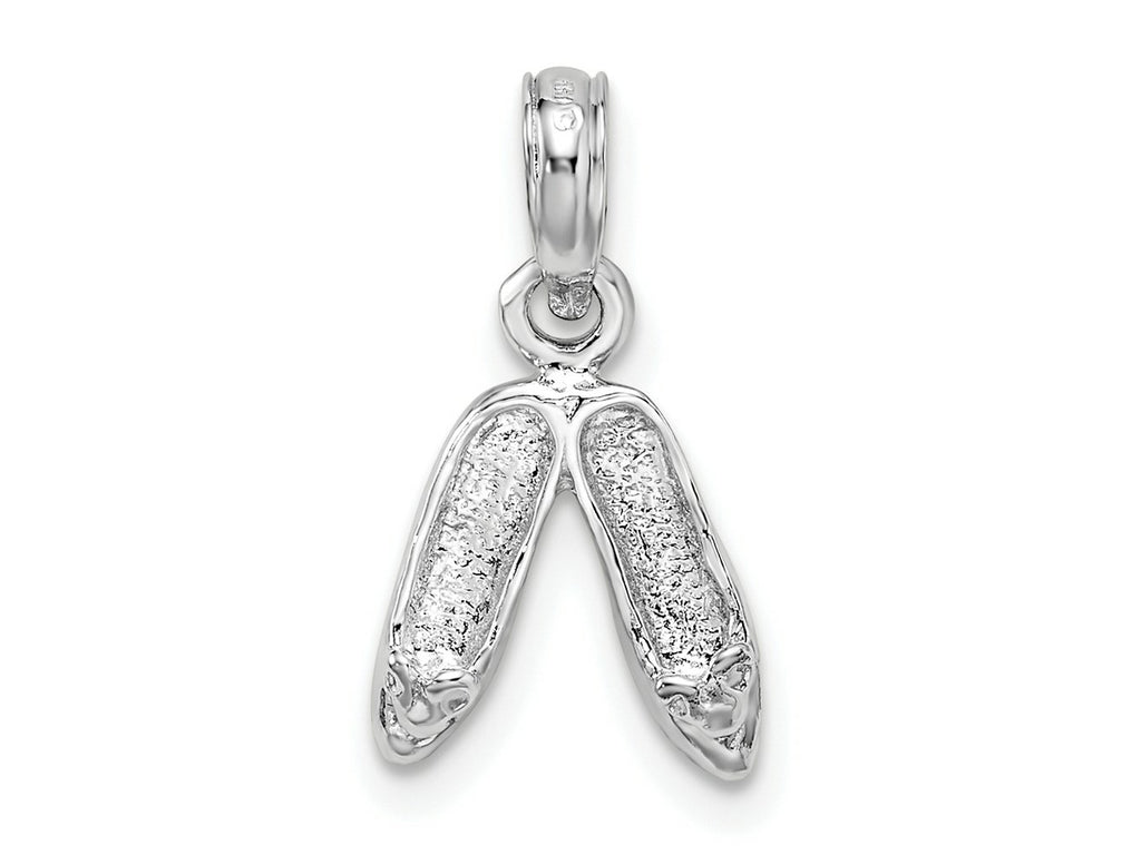 FJC Finejewelers 925 Sterling Silver Rhodium Plated Polished Ballet Slippers Charm 17 x 9 mm