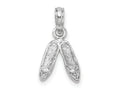 FJC Finejewelers 925 Sterling Silver Rhodium Plated Polished Ballet Slippers Charm 17 x 9 mm