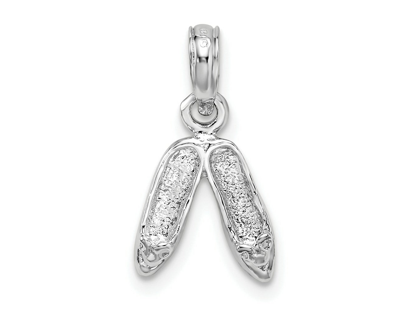 FJC Finejewelers 925 Sterling Silver Rhodium Plated Polished Ballet Slippers Charm 17 x 9 mm