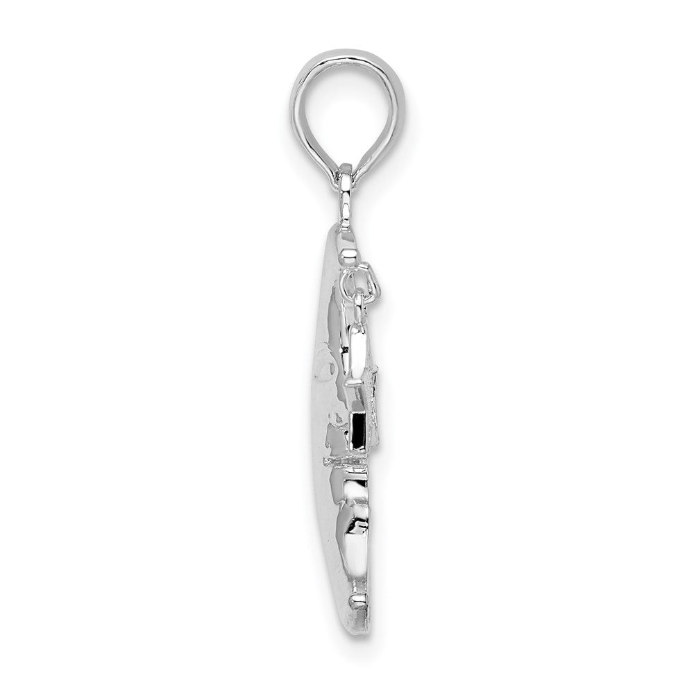 FJC Finejewelers 925 Sterling Silver Moveable Polished Crescent Moon with Star Charm 12 mm