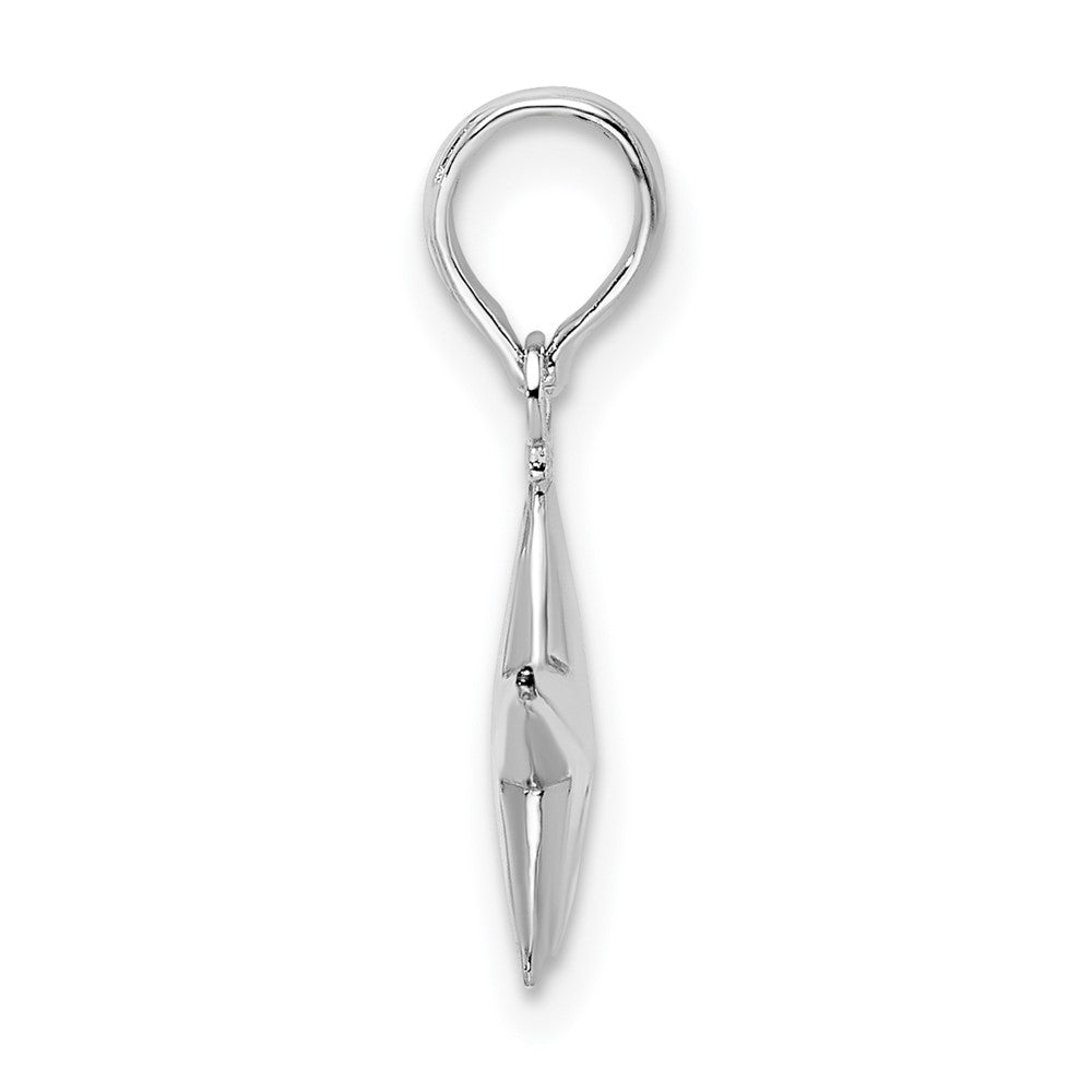 FJC Finejewelers 925 Sterling Silver Rhodium Plated Polished 3D Star Charm 10 mm