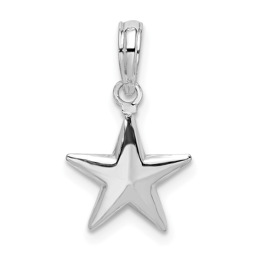 FJC Finejewelers 925 Sterling Silver Rhodium Plated Polished 3D Star Charm 10 mm