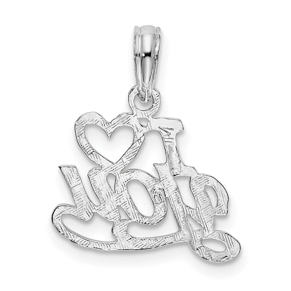 FJC Finejewelers 925 Sterling Silver Rhodium Plated Polished I HEART YOU Script Charm