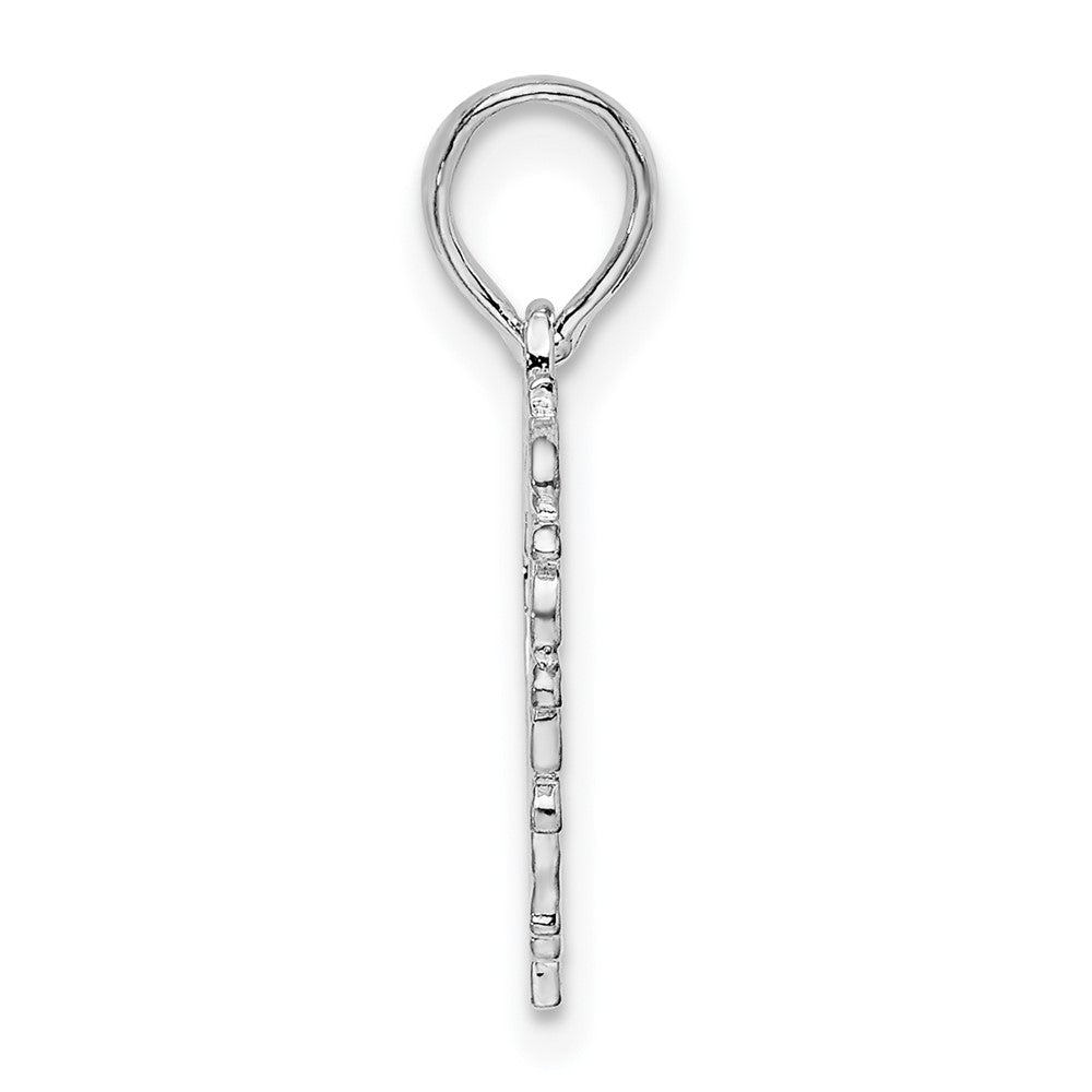 FJC Finejewelers 925 Sterling Silver Rhodium Plated Polished Lacey Edge Open Heart Charm