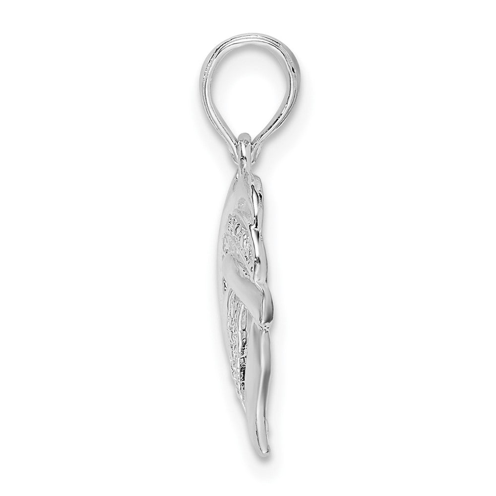 FJC Finejewelers 925 Sterling Silver Rhodium Plated Polished Wrap Design Heart Charm