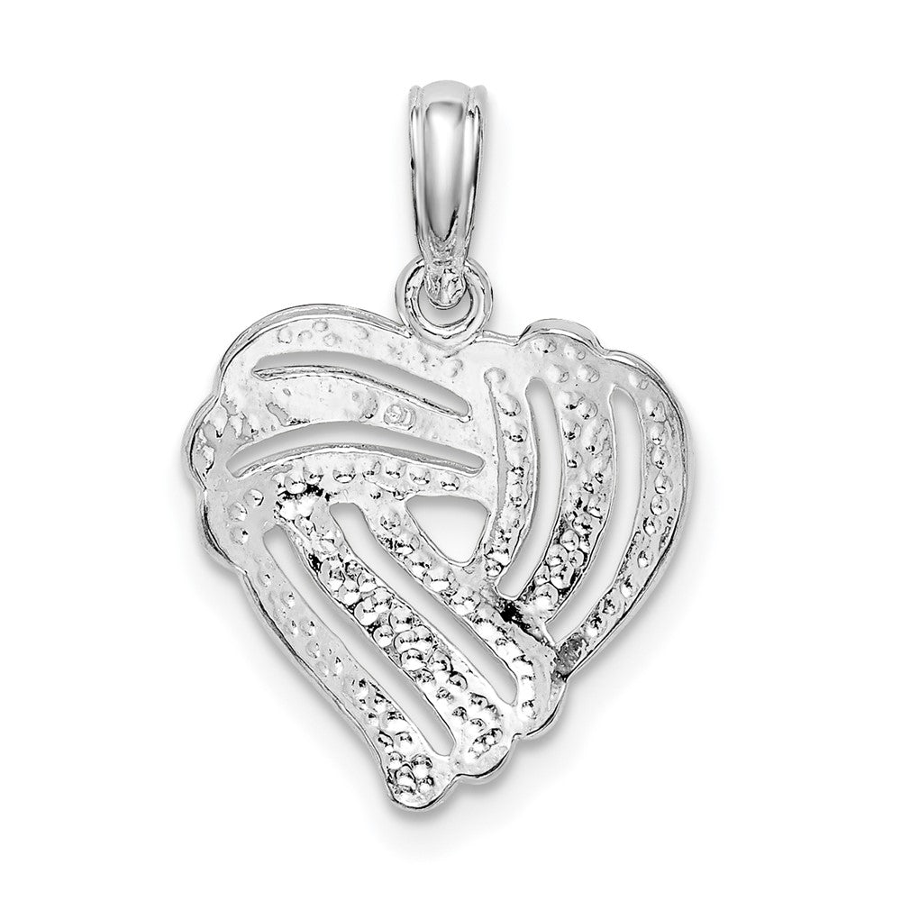 FJC Finejewelers 925 Sterling Silver Rhodium Plated Polished Wrap Design Heart Charm