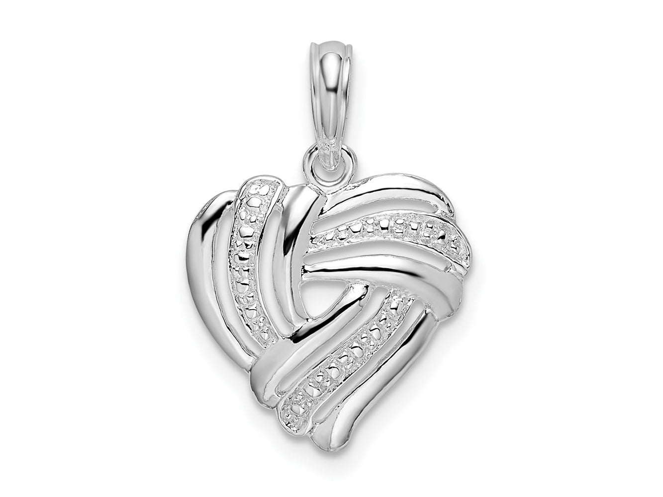 FJC Finejewelers 925 Sterling Silver Rhodium Plated Polished Wrap Design Heart Charm