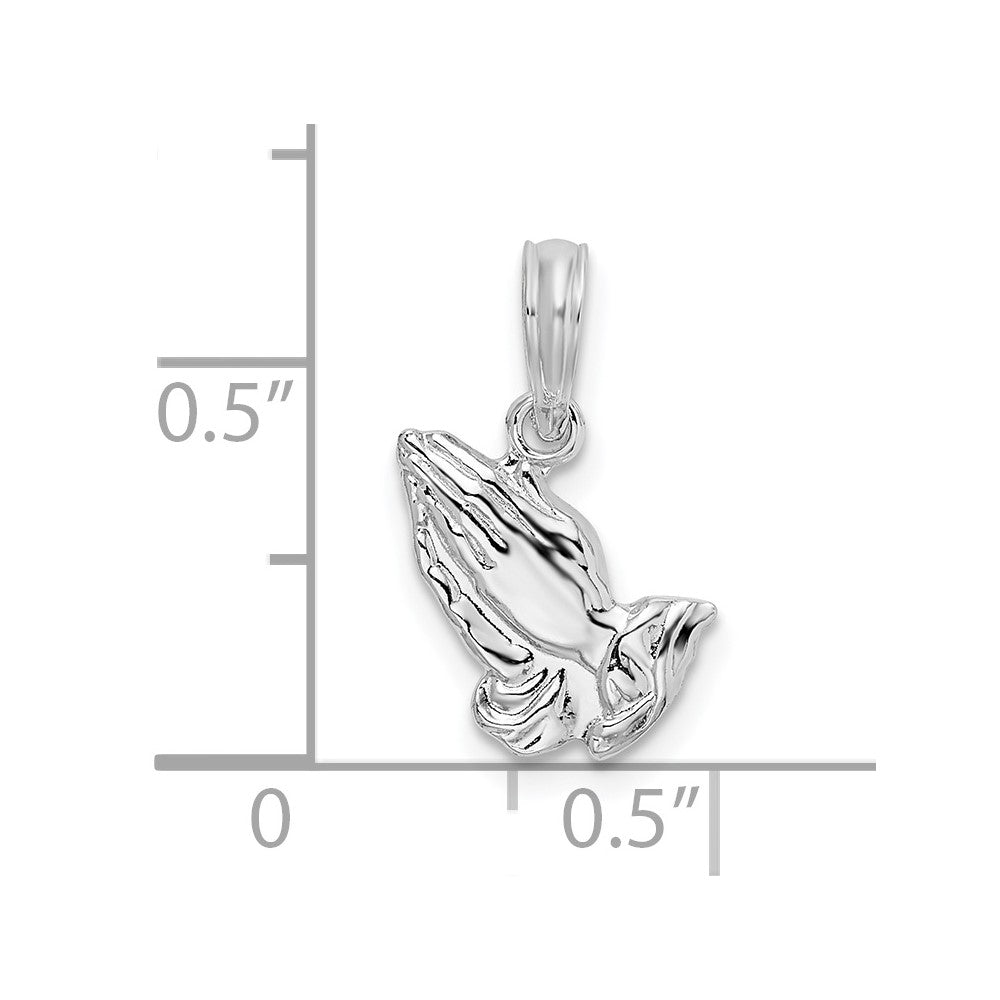 FJC Finejewelers 925 Sterling Silver Rhodium Plated Polished Praying Hands Charm 16 x 9 mm