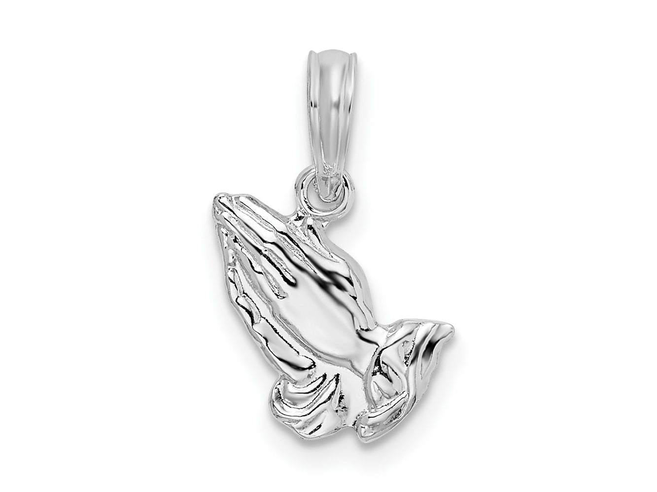 FJC Finejewelers 925 Sterling Silver Rhodium Plated Polished Praying Hands Charm 16 x 9 mm