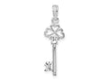 FJC Finejewelers 925 Sterling Silver Rhodium Plated Polished 3D Key with Hearts Top Charm 22 mm