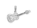 FJC Finejewelers 925 Sterling Silver Rhodium Plated Polished Guitar Charm 16 x 24 mm