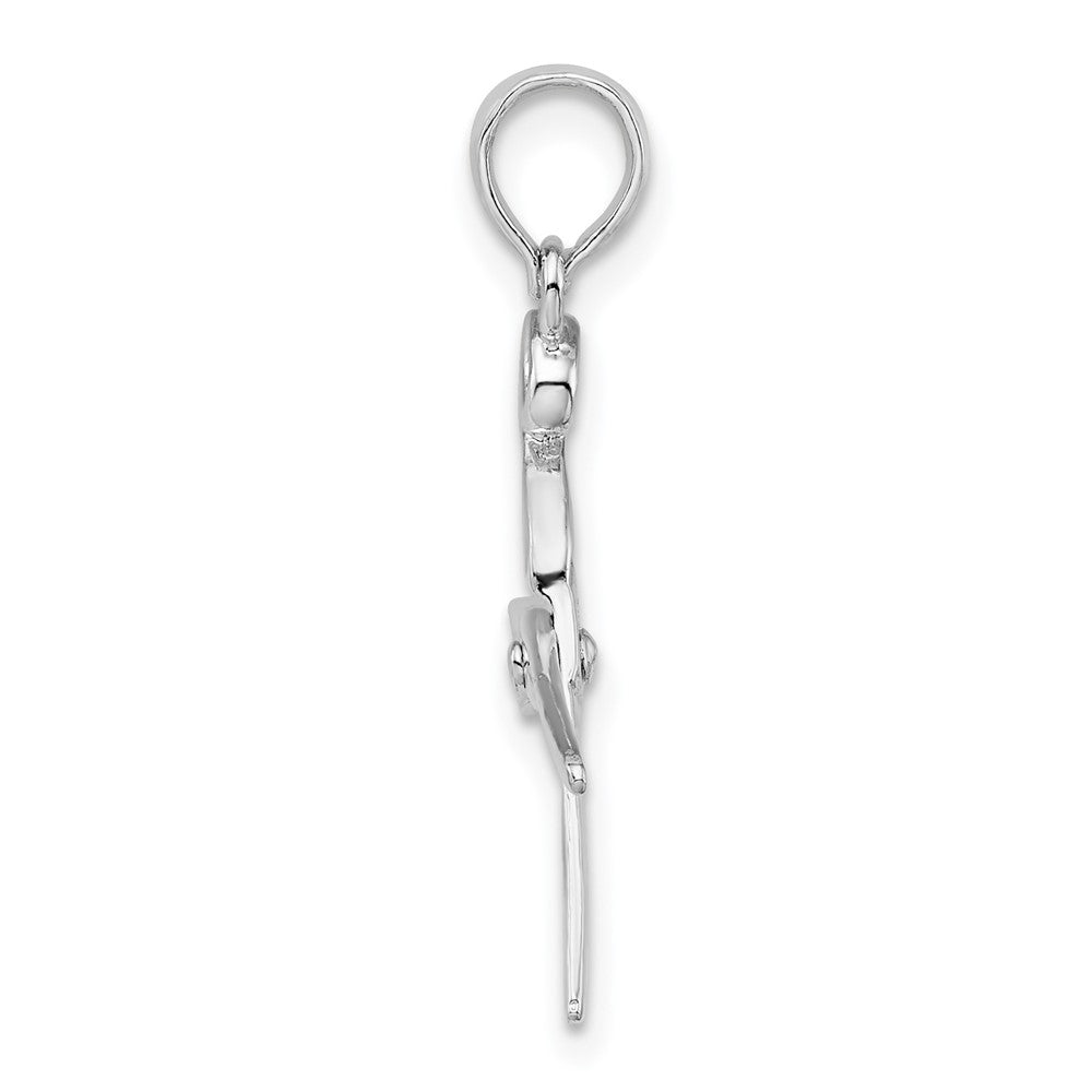 FJC Finejewelers 925 Sterling Silver Rhodium Plated Polished Moveable 3D Scissors Charm 26 mm