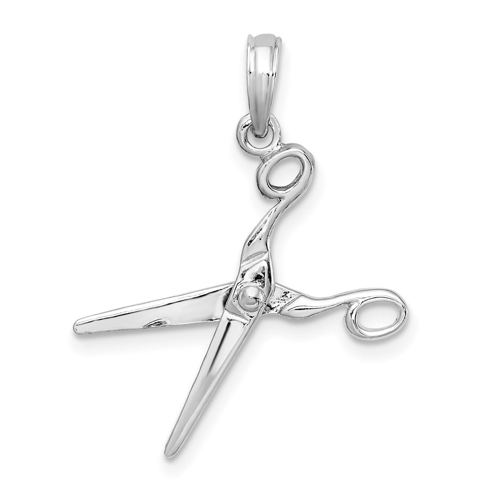 FJC Finejewelers 925 Sterling Silver Rhodium Plated Polished Moveable 3D Scissors Charm 26 mm