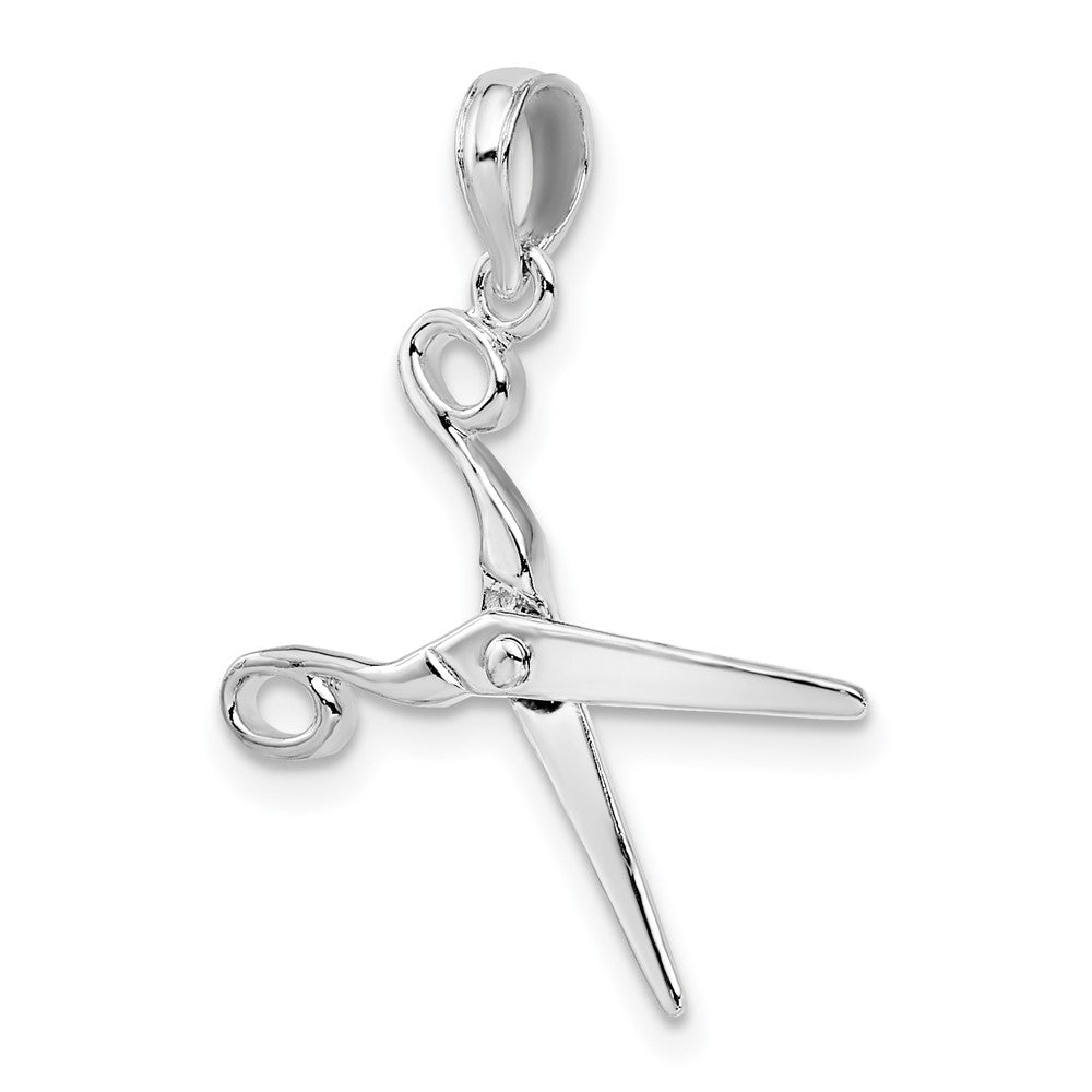 FJC Finejewelers 925 Sterling Silver Rhodium Plated Polished Moveable 3D Scissors Charm 26 mm
