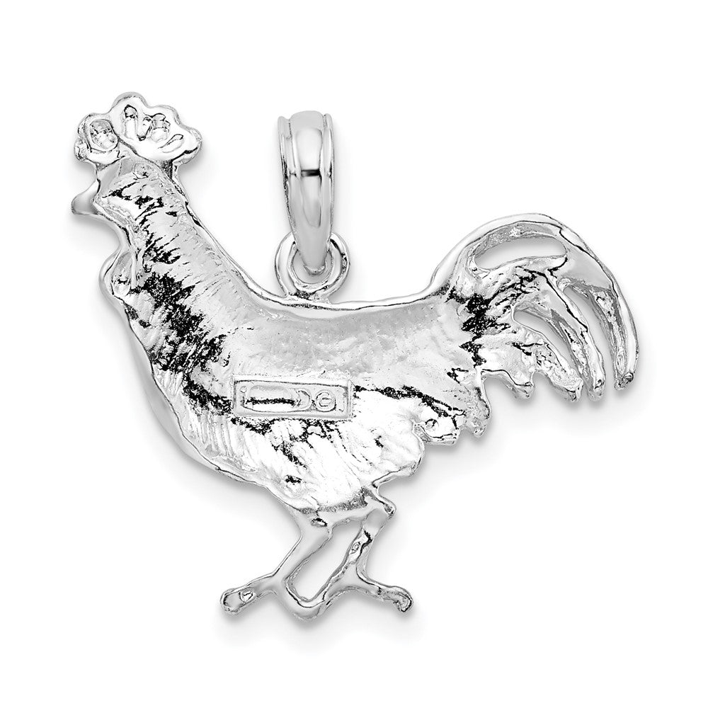 FJC Finejewelers 925 Sterling Silver Rhodium Plated Polished Rooster Charm 23 mm