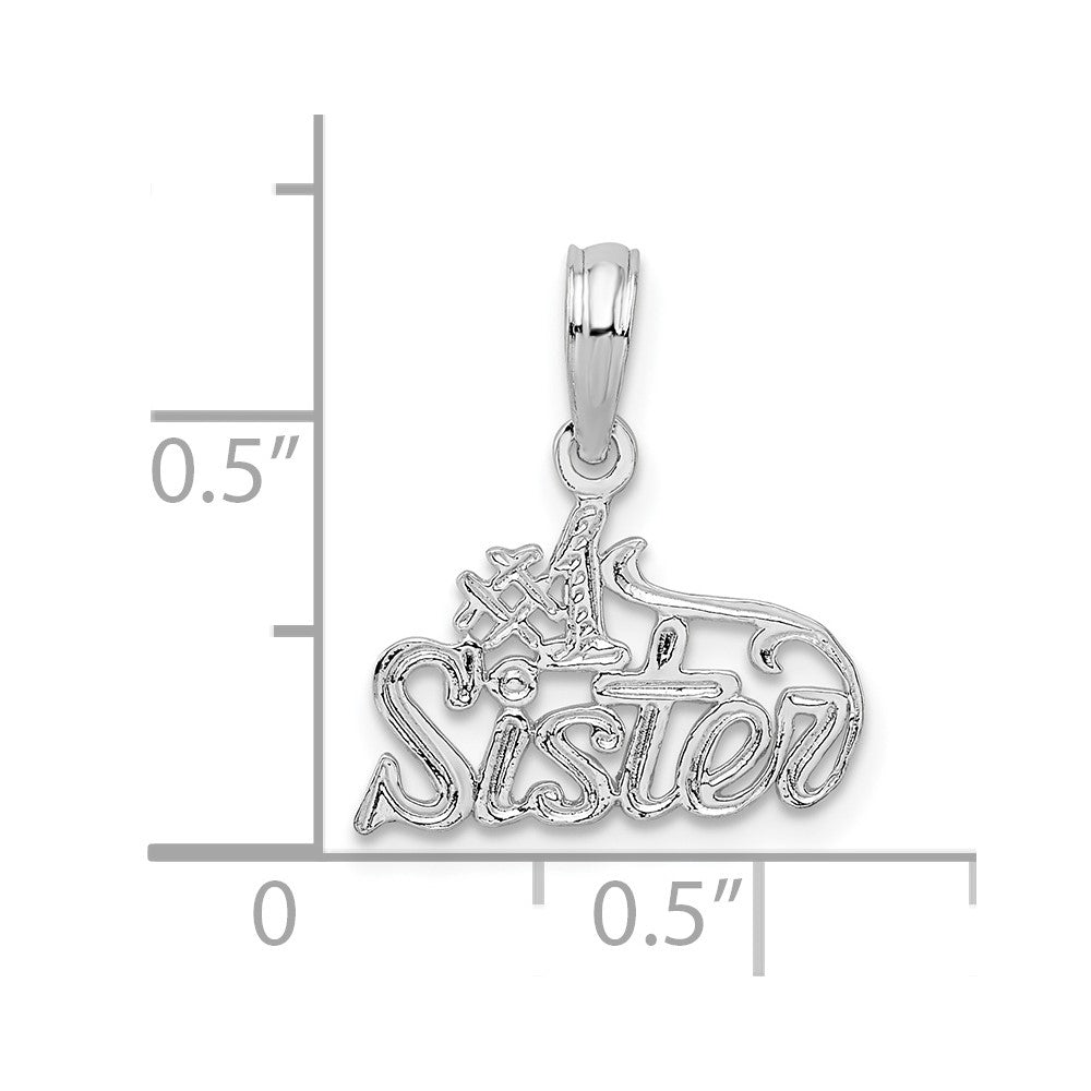 FJC Finejewelers 925 Sterling Silver Rhodium Plated Polished #1 SISTER Charm
