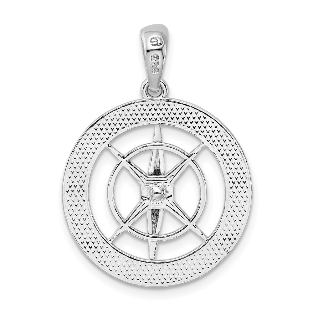 FJC Finejewelers 925 Sterling Silver Rhodium Plated Moveable Needle Compass Charm 28 x 29 mm